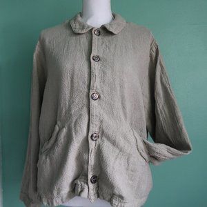 CP Shades Tan Lightweight Cotton Blend Blazer Jacket